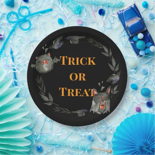 Happy Halloween Costume Party Bat Pappteller (Party)