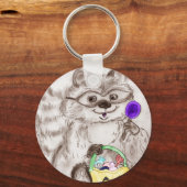 Happy Halloween Costumed Raccoon Schlüsselanhänger (Vorderseite)