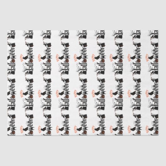Happy Halloween Creative Typografy Concept Design Seidenpapier (Vorderseite)