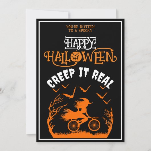 Happy Halloween Creep It Real Kostüm Party Einladung (Vorderseite)
