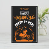 Happy Halloween Creep It Real Kostüm Party Einladung (Stehend Vorderseite)