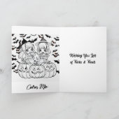 Happy Halloween | Creepisches Kind in seltsamer Ko Karte (Innenseite)