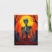 Happy Halloween Creepy Friedhof Skeleton Karte (Vorderseite)