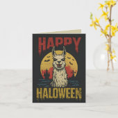 Happy Halloween Creepy Llama Karte (Gelbe Blume)