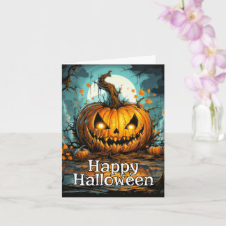 Happy Halloween Creepy Pumpkin Karte
