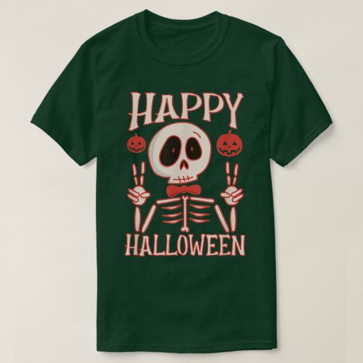 Happy Halloween Creepy Skeleton Pumpkins Party Cos T-Shirt (Design vorne)