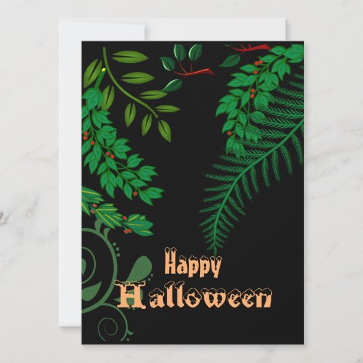 Happy Halloween Creepy Spooky Greenery Dark Night (Vorderseite)
