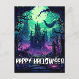 Happy Halloween | Creepy Spuk House Postkarte