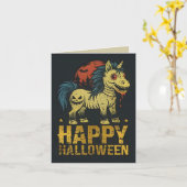 Happy Halloween Creepy Unicorn Karte (Gelbe Blume)