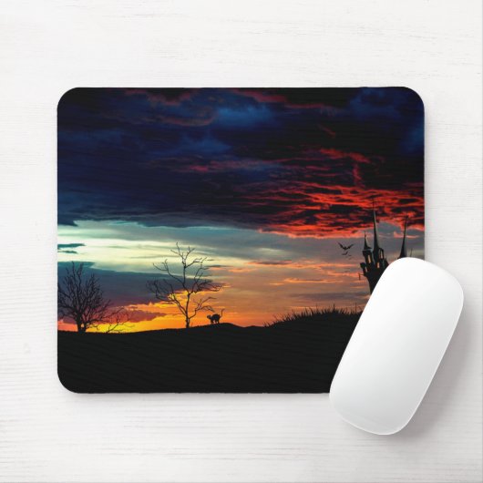 Happy Halloween Creepy Witch House Mousepad (Mit Mouse)