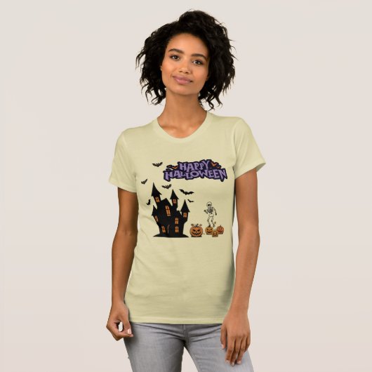 Happy Halloween creme classic  T-Shirt (Vorne ganz)