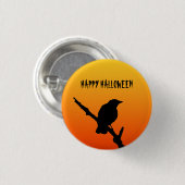 Happy Halloween Crow Button Abzeichen (Vorne & Hinten)