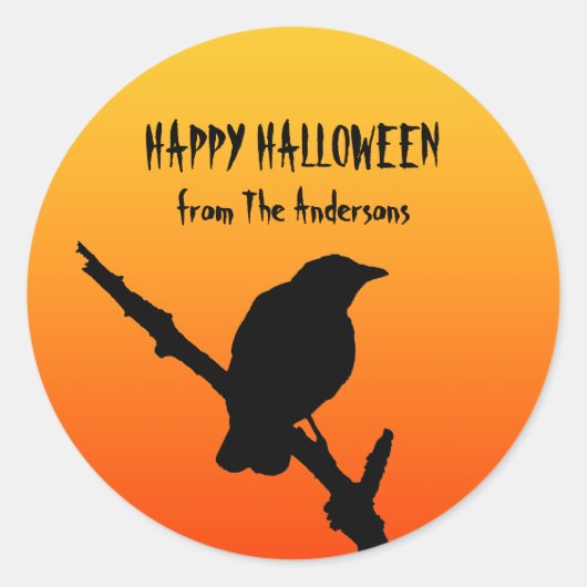 Happy Halloween Crow Sticker (Vorderseite)