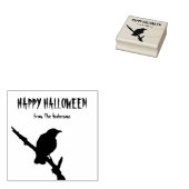 Happy Halloween Crow Wood Art Briefmarke Gummistempel (Stempel)