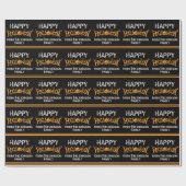 Happy Halloween Custom Black Orange Party Geschenkpapier (Flach)