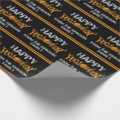 Happy Halloween Custom Black Orange Party Geschenkpapier (Ecke)