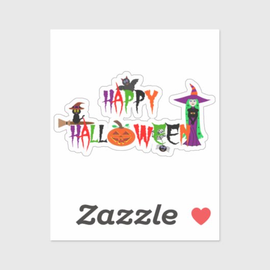 Happy Halloween Custom Cut Vinyl Sticker (Blatt)