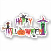 Happy Halloween Custom Cut Vinyl Sticker (Vorderseite)