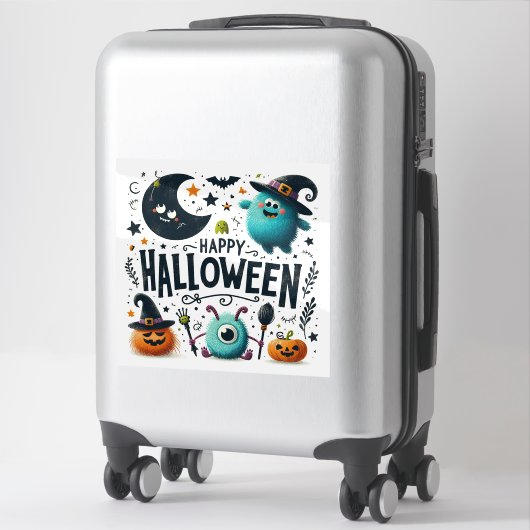 Happy Halloween Custom Cut Vinyl Sticker (Koffer)