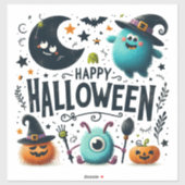 Happy Halloween Custom Cut Vinyl Sticker (Blatt)