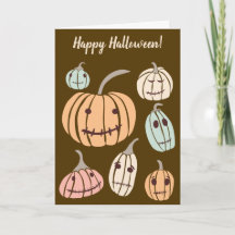 Happy Halloween Custom Message Pastel Pumpkins