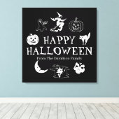 Happy Halloween custom name black spooky decor Leinwanddruck (Insitu (Holzboden))