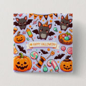 Happy halloween cute bats candy button (Vorderseite)