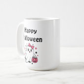 Happy Halloween Cute Pumpkin Ghost Kaffeetasse (Vorderseite Links)
