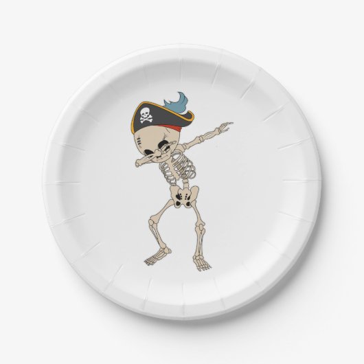 Happy Halloween Dab Skeleton Pirate Party Pappteller (Vorderseite)