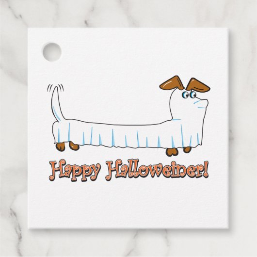 Happy Halloween Dachsund Geschenkanhänger (Vorderseite)
