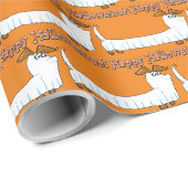 Happy Halloween Dackel Geschenkpapier (Rolleneckpunkt)