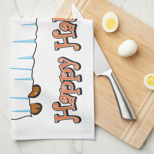 Happy Halloween Dackel Geschirrtuch (Viertel Falte)