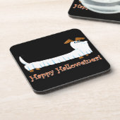 Happy Halloween Dackel Getränkeuntersetzer (Linke Seite)