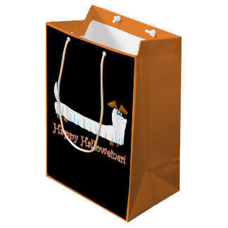 Happy Halloween Dackel Ghost Mittlere Geschenktüte