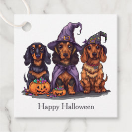 Happy Halloween Dackel Hexenhunde Geschenkanhänger