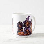 Happy Halloween Dackel Hexenhunde Kaffeetasse (VorderseiteRechts)