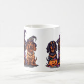 Happy Halloween Dackel Hexenhunde Kaffeetasse (Mittel)