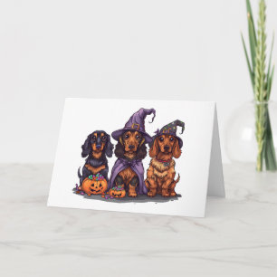 Happy Halloween Dackel Hexenhunde Karte
