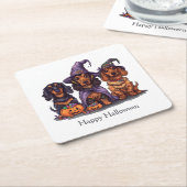 Happy Halloween Dackel Hexenhunde Rechteckiger Pappuntersetzer (angewinkelt)