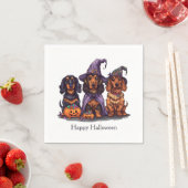 Happy Halloween Dackel Hexenhunde Serviette (Beispiel)
