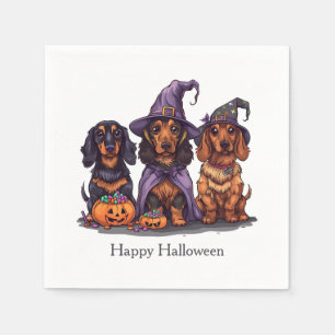 Happy Halloween Dackel Hexenhunde Serviette