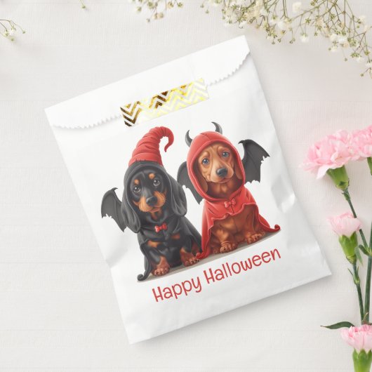 Happy Halloween Dackel Hunde Devil Bat Geschenktütchen (Versiegelt)