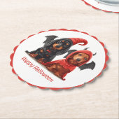 Happy Halloween Dackel Hunde Devil Bat Untersetzer (angewinkelt)