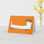 Happy Halloween Dackel Karte (Gelbe Blume)