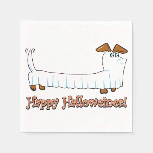 Happy Halloween Dackel Serviette (Vorderseite)