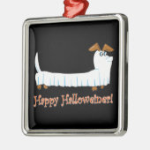 Happy Halloween Dackel Silbernes Ornament (Links)