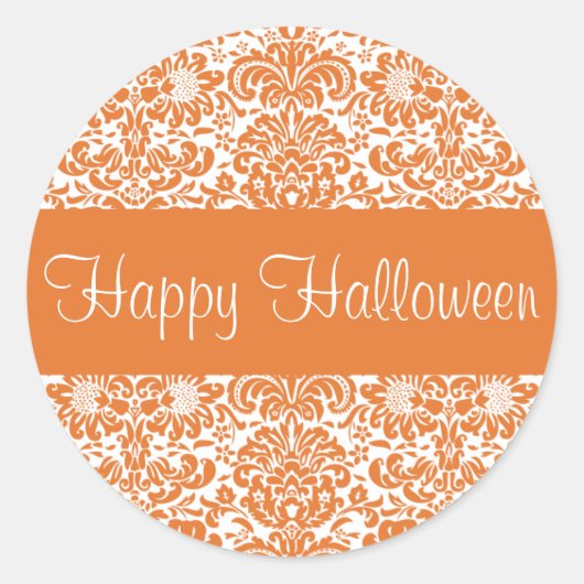 Happy Halloween Damask Envelope Sticker Siegel (Vorderseite)