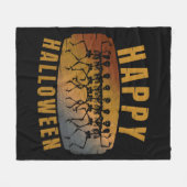HAPPY HALLOWEEN DANCING SKELETON FLEECEDECKE (Vorderseite (Horizontal))