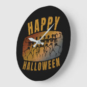 HAPPY HALLOWEEN DANCING SKELETON GROßE WANDUHR (Winkel)