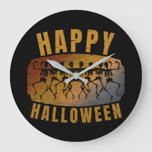 HAPPY HALLOWEEN DANCING SKELETON GROßE WANDUHR